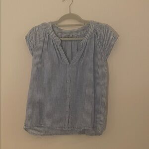 Rails Blue and White Striped Blouse